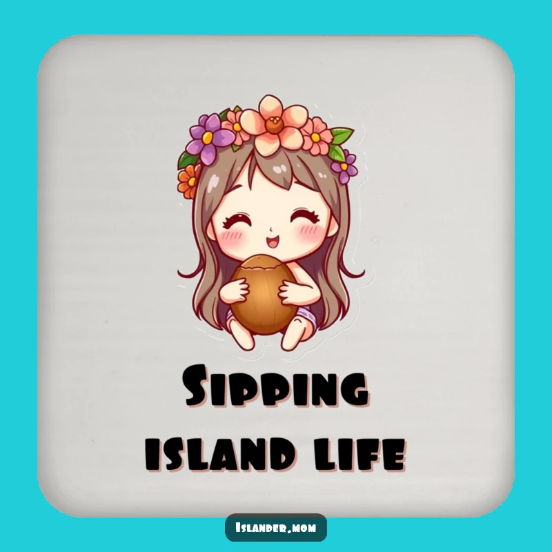 Funny Flower Crown Coconut Coaster Set: Protect Surfaces, Perfect Funny Gift