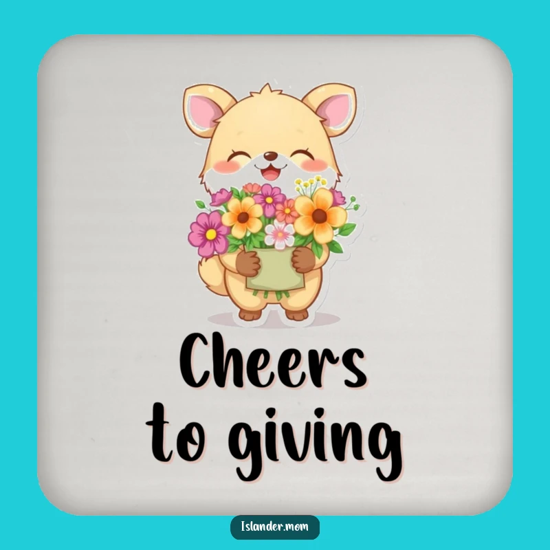 Funny Giggling Animal Flower Drink Coaster: Protect Surfaces with Smiles
