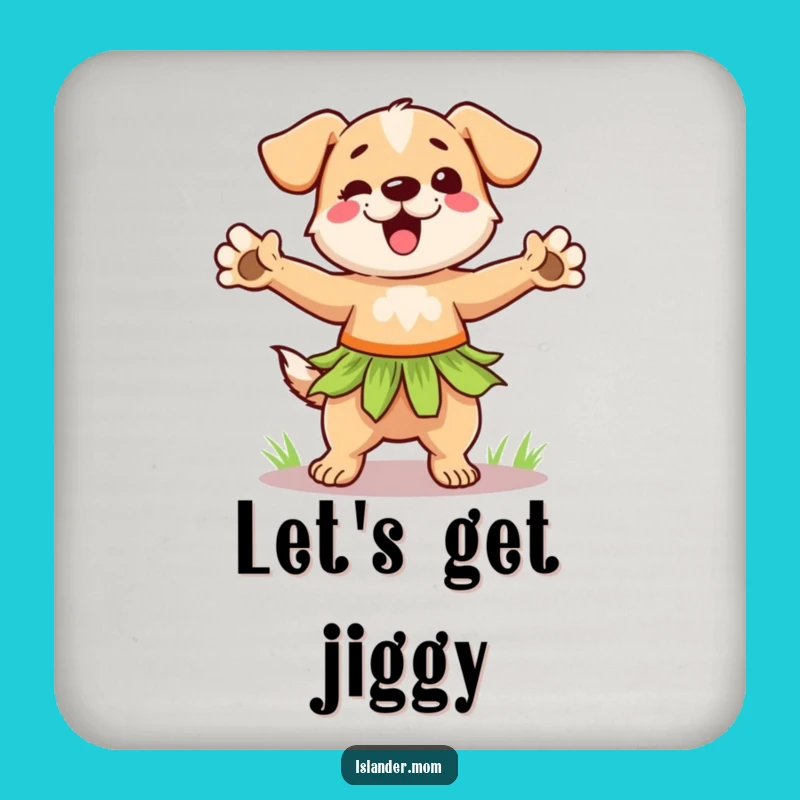 Funny Hula Dog Coasters - Grass Skirt Pup Dance, Tropical Table Protection Gift