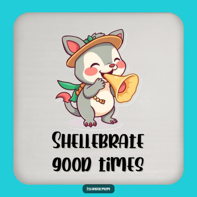 Funny Islander Animal Coasters: Conch Shell Blower for Tropical Table Decor