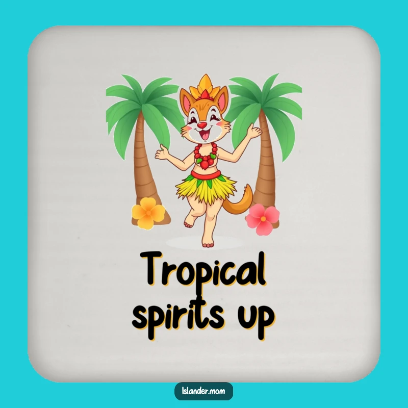 Funny Islander Mom Coaster - Joyful Dancer Drink Protect Gift