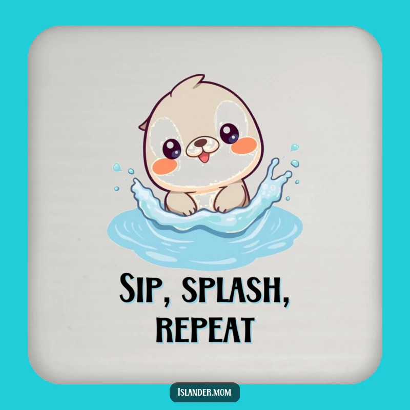 Funny Kawaii Islander Animal Splashing Coaster: Protect Surfaces with Humor Gift!