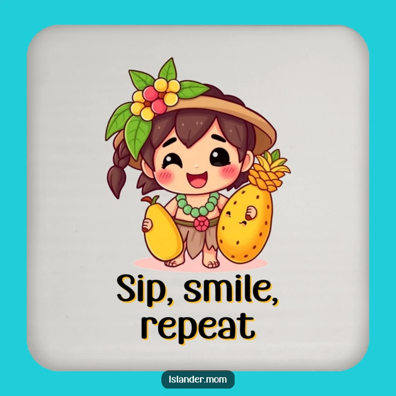 Funny Kawaii Islander Fruit Coasters: Protect Surfaces with Happy Island Style