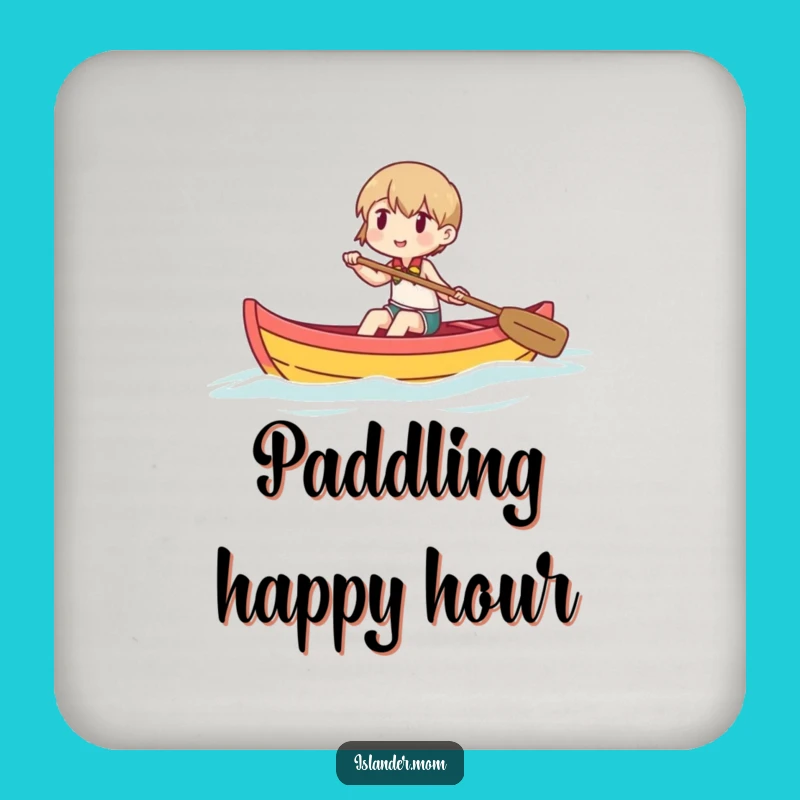 Funny Paddling Canoe Coaster Set: Protect Surfaces, Perfect Funny Gift