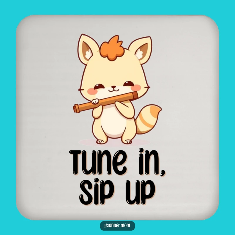 Funny Spirited Animal Flute Drink Coaster: Protect Surfaces with Tunes