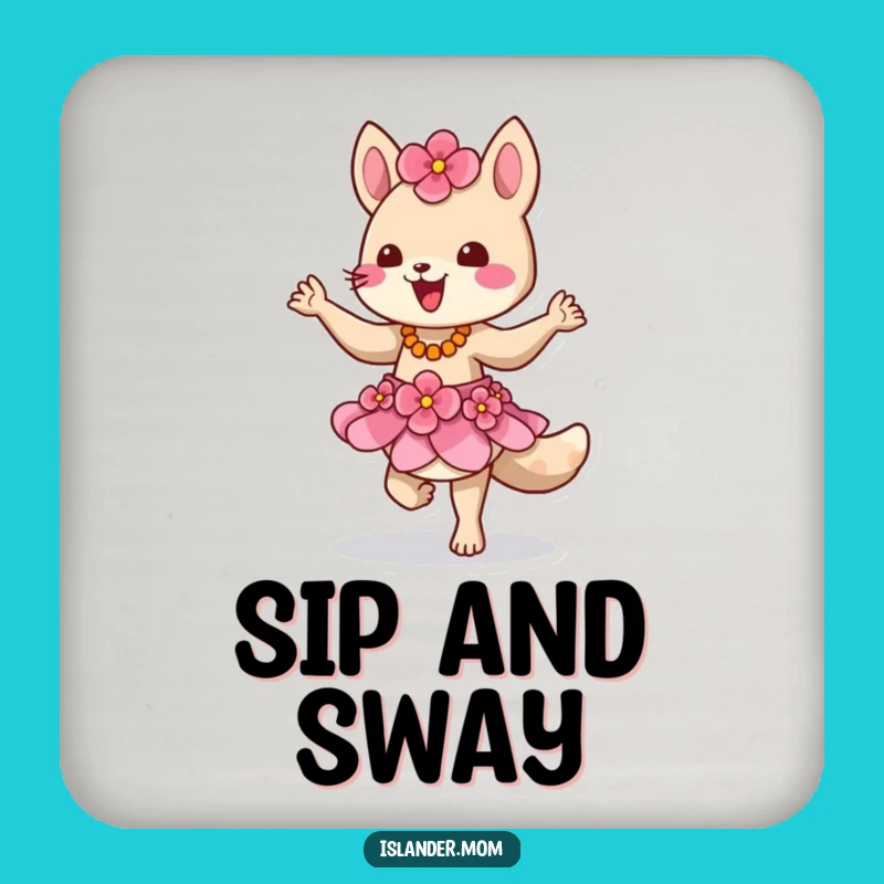 Funny Tropical Coaster, Hilarious Island Animal Dancer Drink Decor