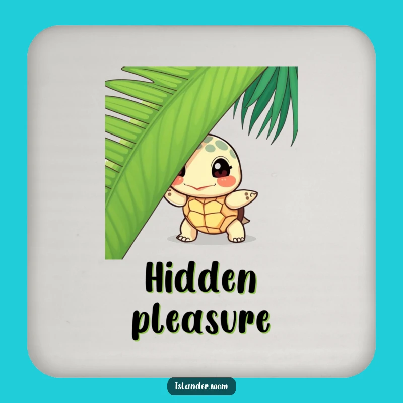 Funny Turtle Peek Drink Coaster: Island Charm for Your Table