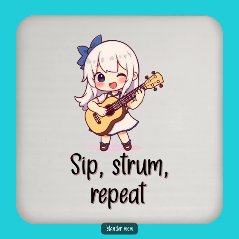 Funny Ukulele Coaster: Character Strumming with Glee - Protect Surfaces Gift