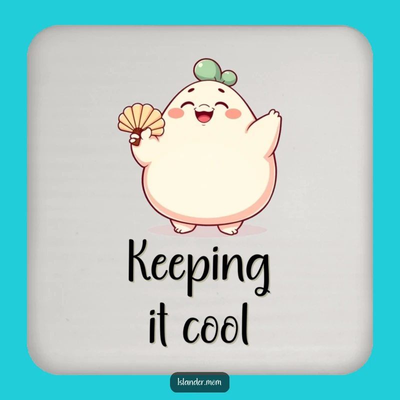 Funny Rotund Fan Character Coaster: Add Cheerful Humor to Drinks