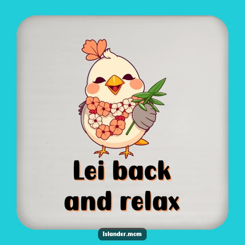Funny Mama Bird Lei Coaster: Tropical Protection for Your Drinks