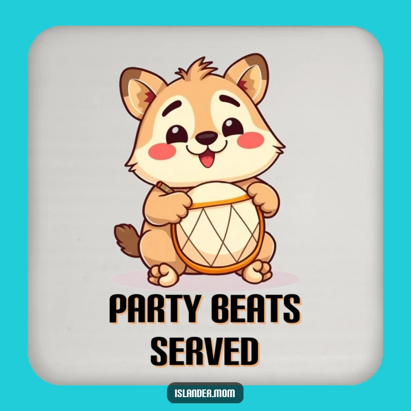 Funny Drummer Coaster: Tropical Rhythm Protection, Ideal Humorous Gift Set