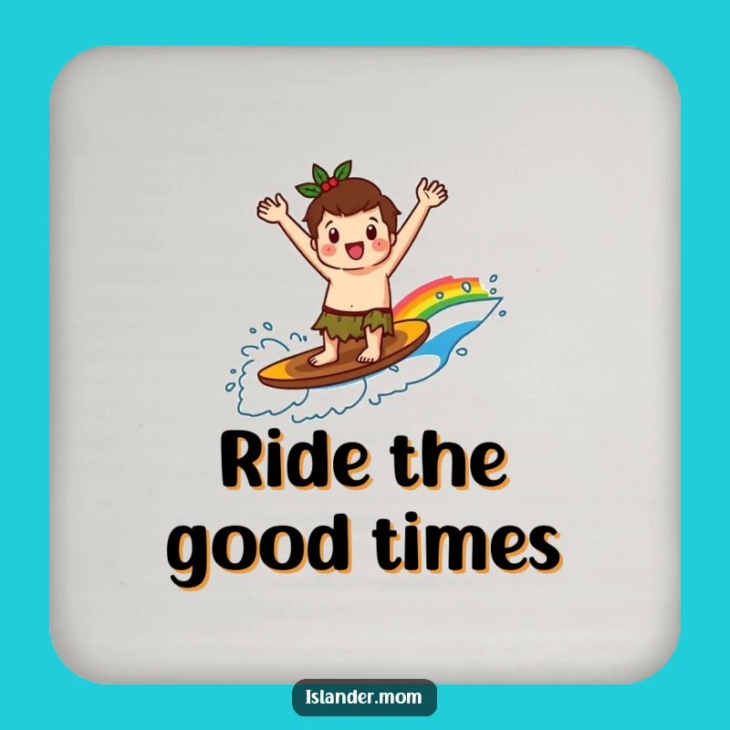 Funny Rainbow Wave Islander Coaster Set - Cheerful Table Protection Gift