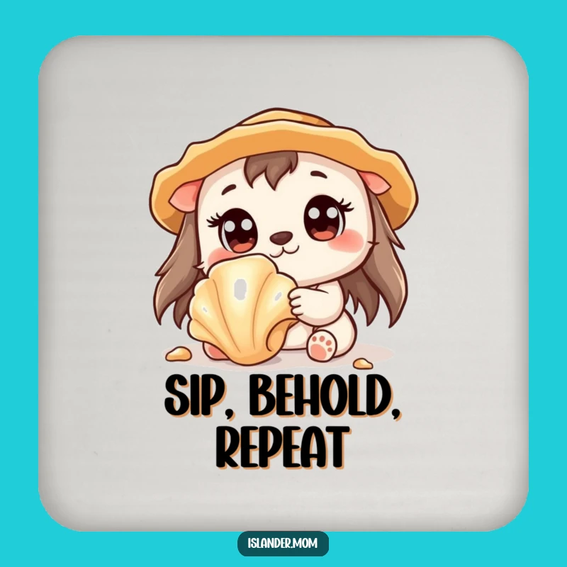 Funny Kawaii Animal Seashell Coaster: Protect Surfaces with Beach Humor Gift!