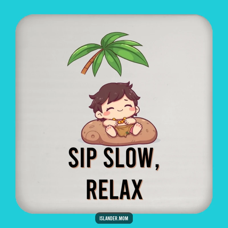 Funny Kawaii Islander Palm Tree Coasters: Protect Surfaces with Tropical Chill