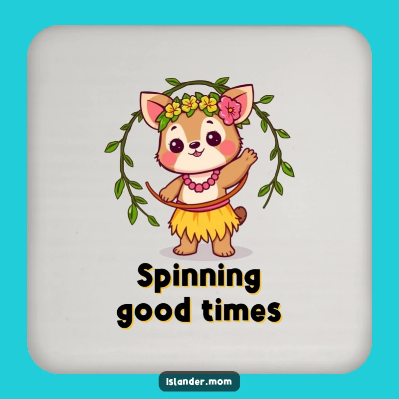 Funny Islander Animal Hula Hoop Coasters: Protect Surfaces with Tropical Humor