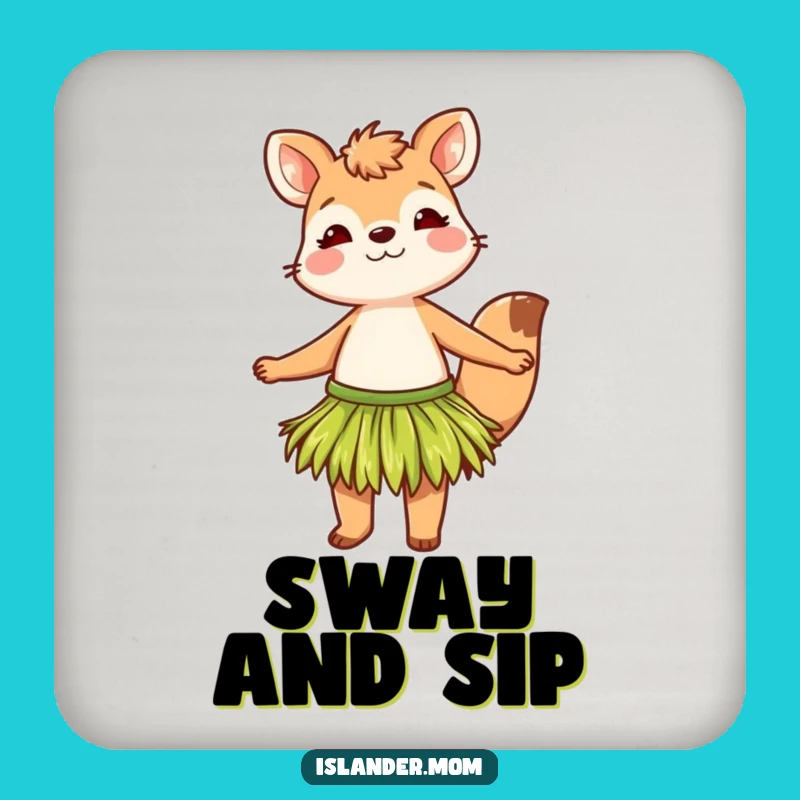 Funny Grass Skirt Animal Drink Coaster: Protect Surfaces with Tropical Humor