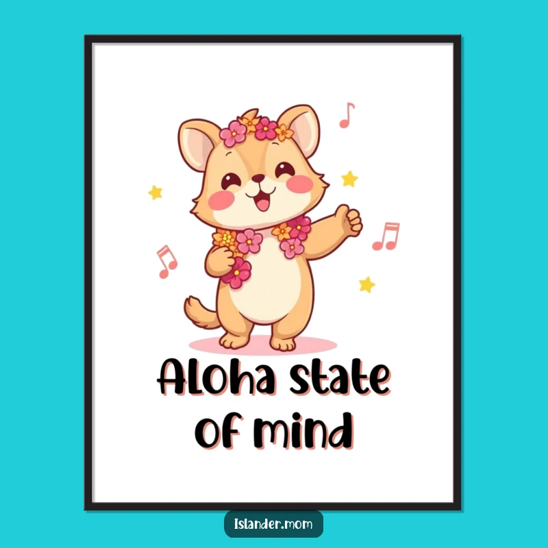 Funny Kawaii Music Animal Poster - Hilarious Tropical Wall Art for Joyful Spaces