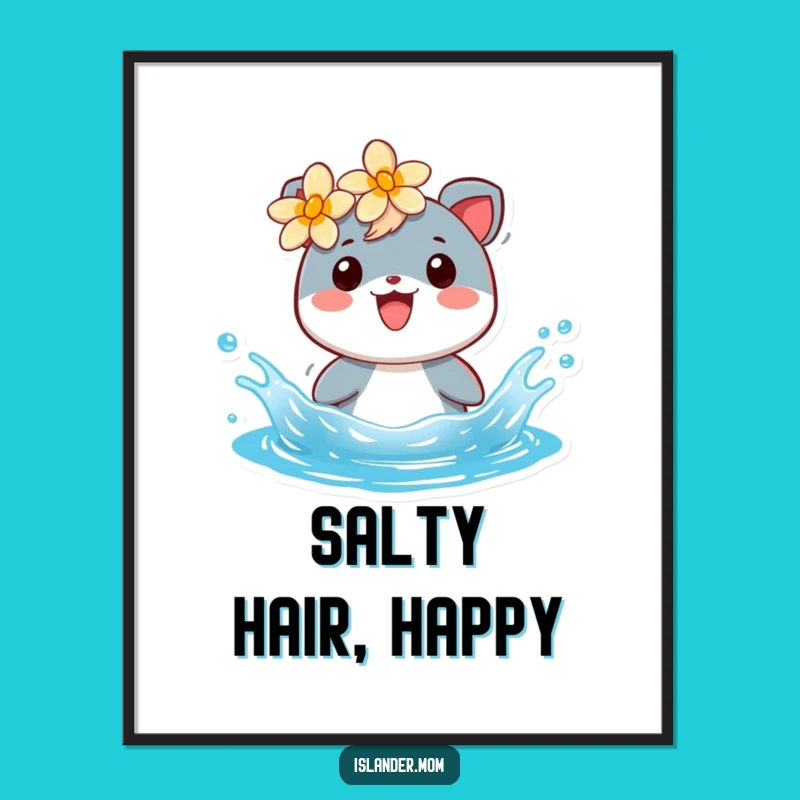 Funny Cheerful Islander Animal Poster: Bring the Beach Home!