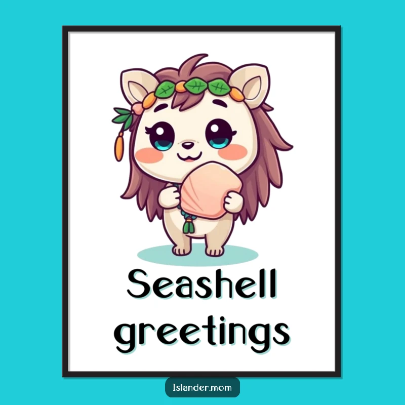 Funny Cute Islander Animal Poster: Bring Island Gifts Home!