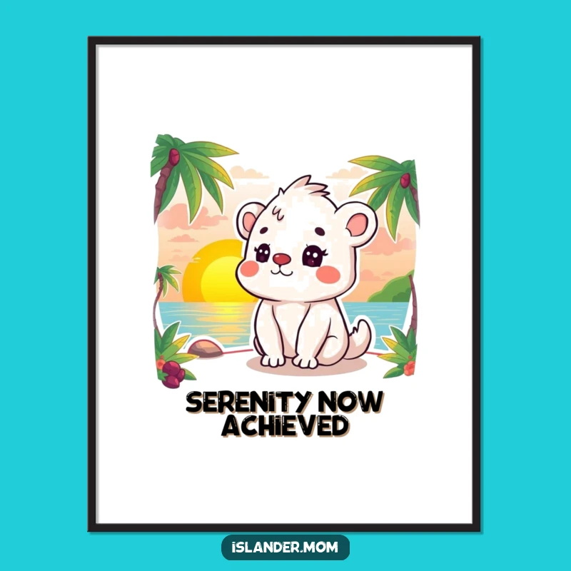 Funny Islander Animal Sunset Poster, Bring Serene Vibes Home
