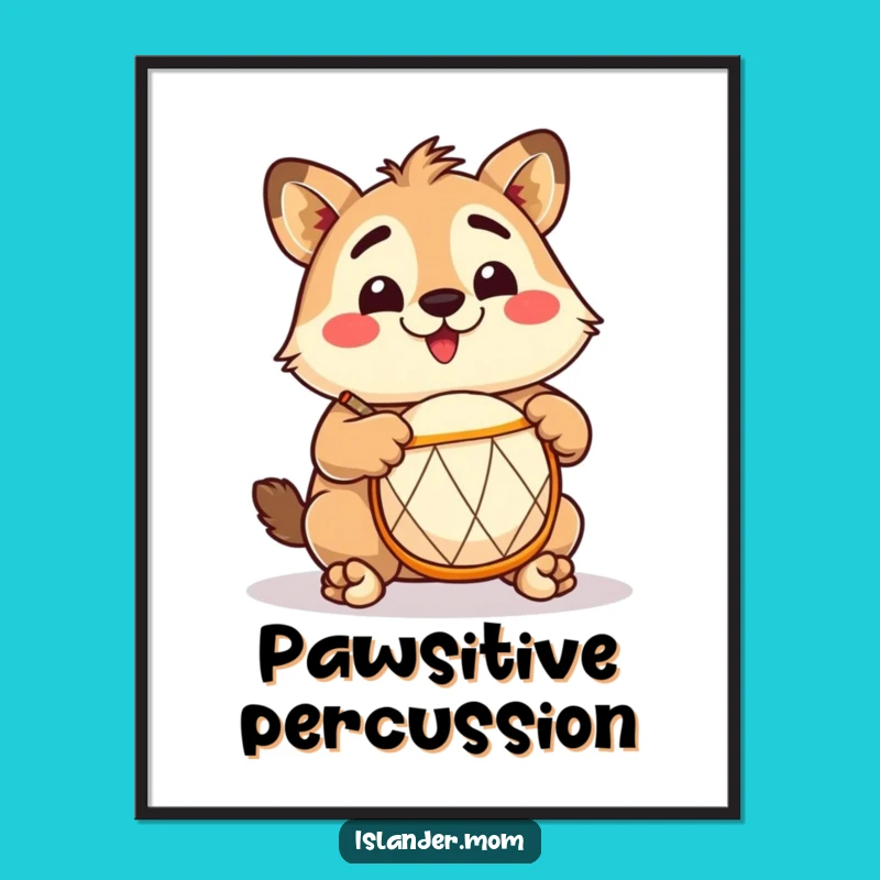 Funny Islander Drummer Poster: Tropical Beat Art, Perfect Humorous Decor