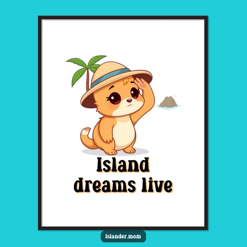 Funny Islander Mom Poster - Distant Island Art Print Gift