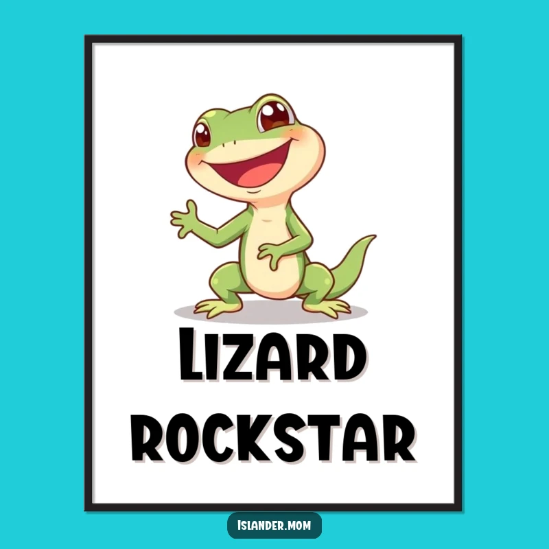 Funny Lizard Shimmy Poster: Giggling Reptile Art Print Funny Gift