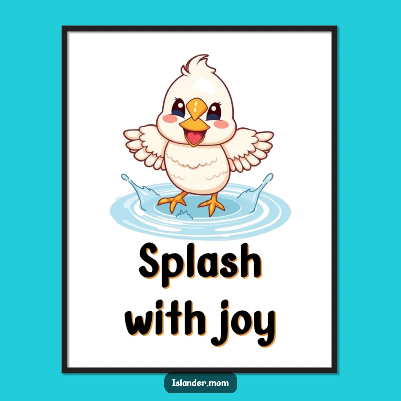Funny Mama Bird Lagoon Splash Poster: Joyful Water Fun for Your Walls