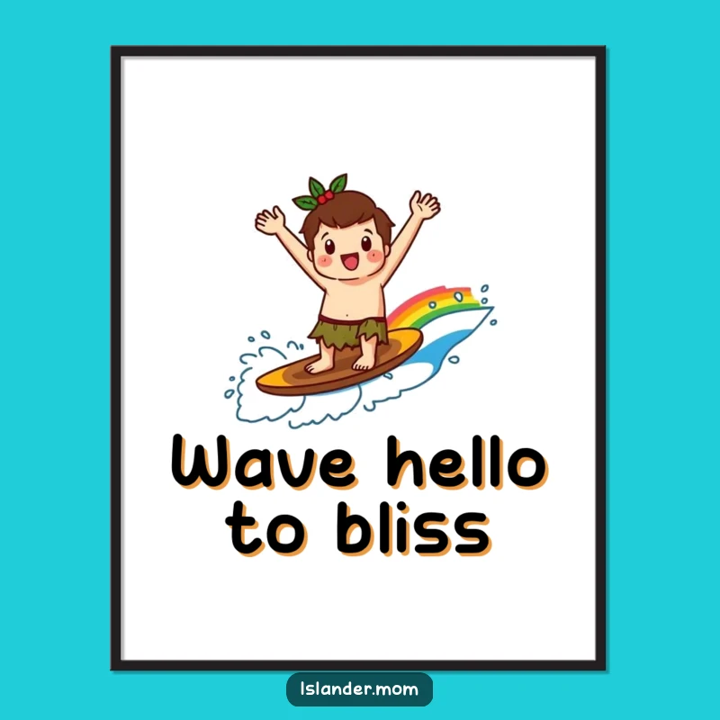 Funny Rainbow Wave Islander Poster - Vibrant Wall Art for Joyful Vibes