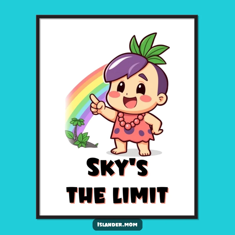 Funny Islander Rainbow Poster - Vibrant Wall Art, Perfect Excited Gift