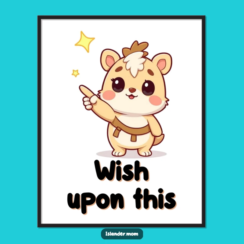 Funny Curious Islander Animal Star Poster: Hilarious Celestial Art for Dreamy Spaces