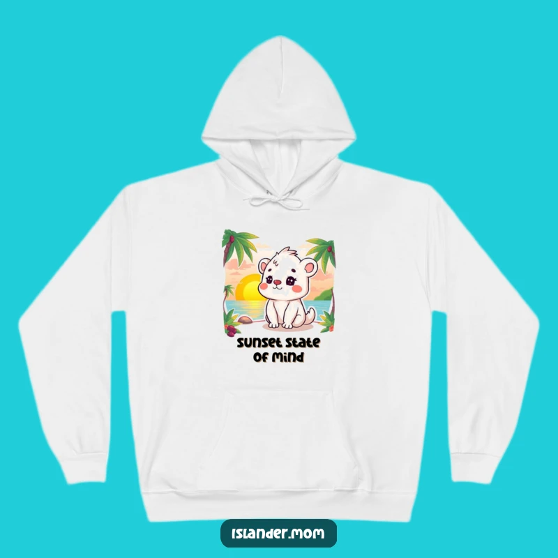 Cozy Funny Islander Animal Sunset Hoodie, Perfect Warm and Relaxing Gift