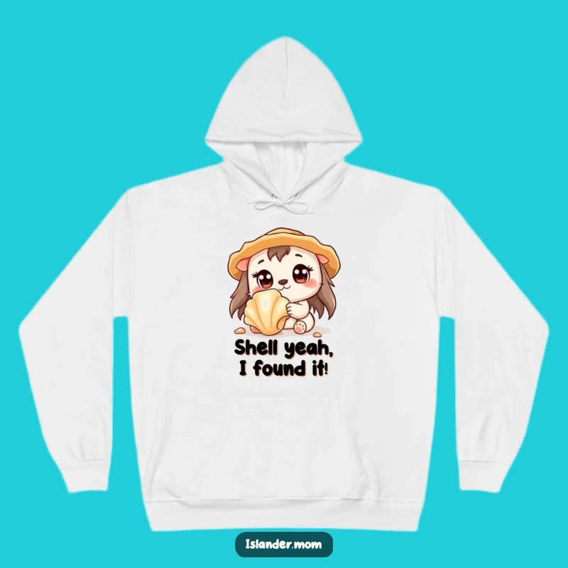 Cozy Funny Kawaii Animal Seashell Hoodie: Warm Discovery & Beach Humor Gift!