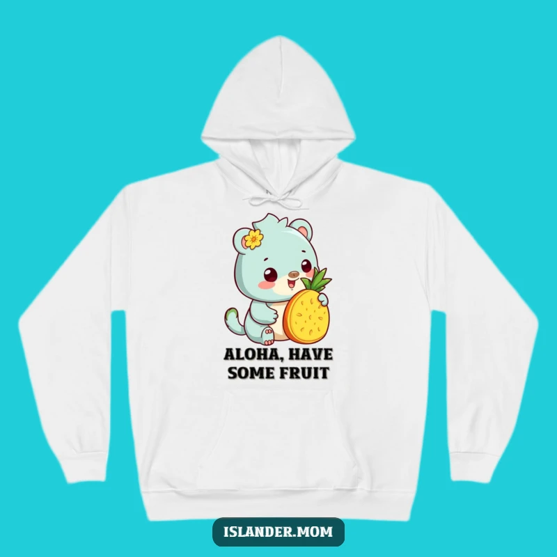 Funny Kawaii Islander Pineapple Hoodie: Cozy Sweatshirt, Tropical Animal Art, Ideal Funny Gift