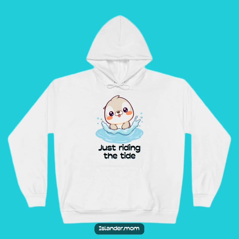 Cozy Funny Kawaii Islander Animal Splashing Hoodie: Warm Beach Humor Gift!