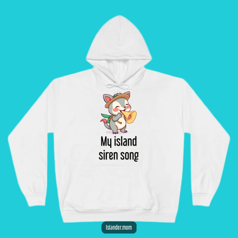 Cozy Funny Islander Animal Hoodie: Conch Shell Blower for Warm Island Vibes