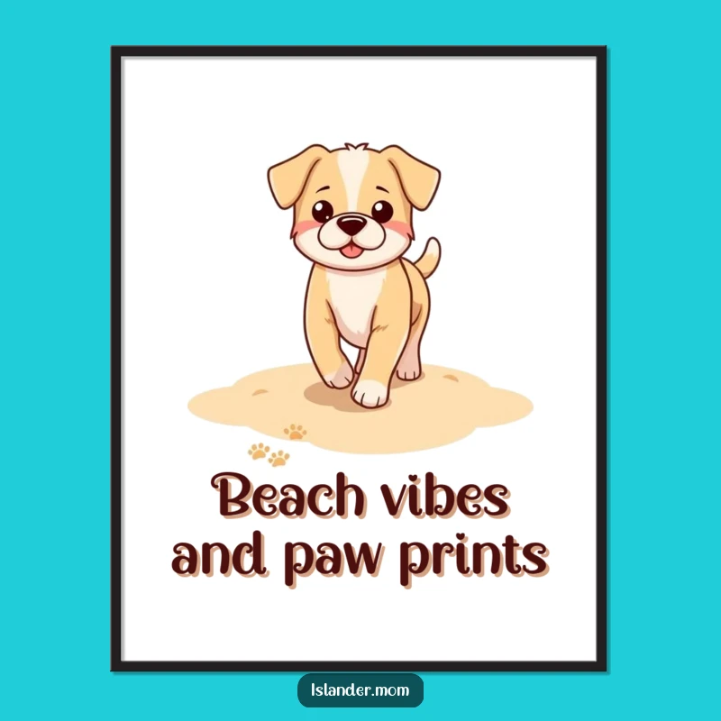 Funny Free Printable Wall Art: Dog Beach Walk - Paw Print Serenity Downloadable Decor