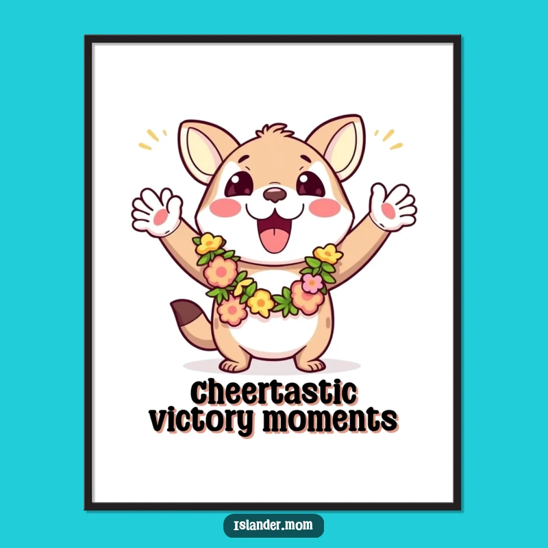 Free Printable Wall Art: Cheering Leis Animal Tropical Decor Downloadable Art