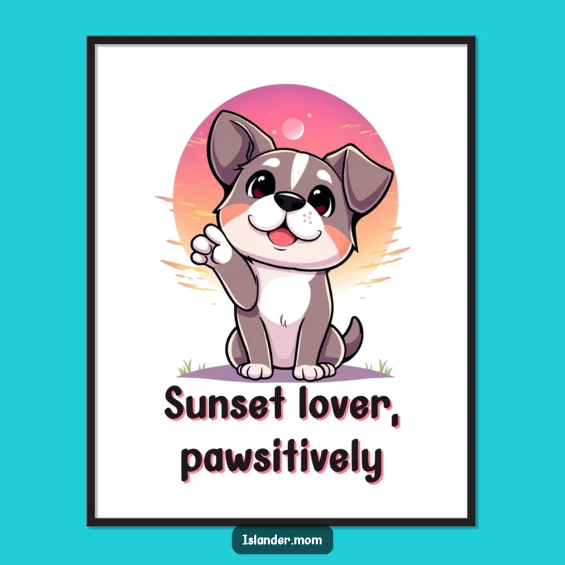 Free Printable Wall Art: Dog's Sunset Wonder Funny & Serene Decor