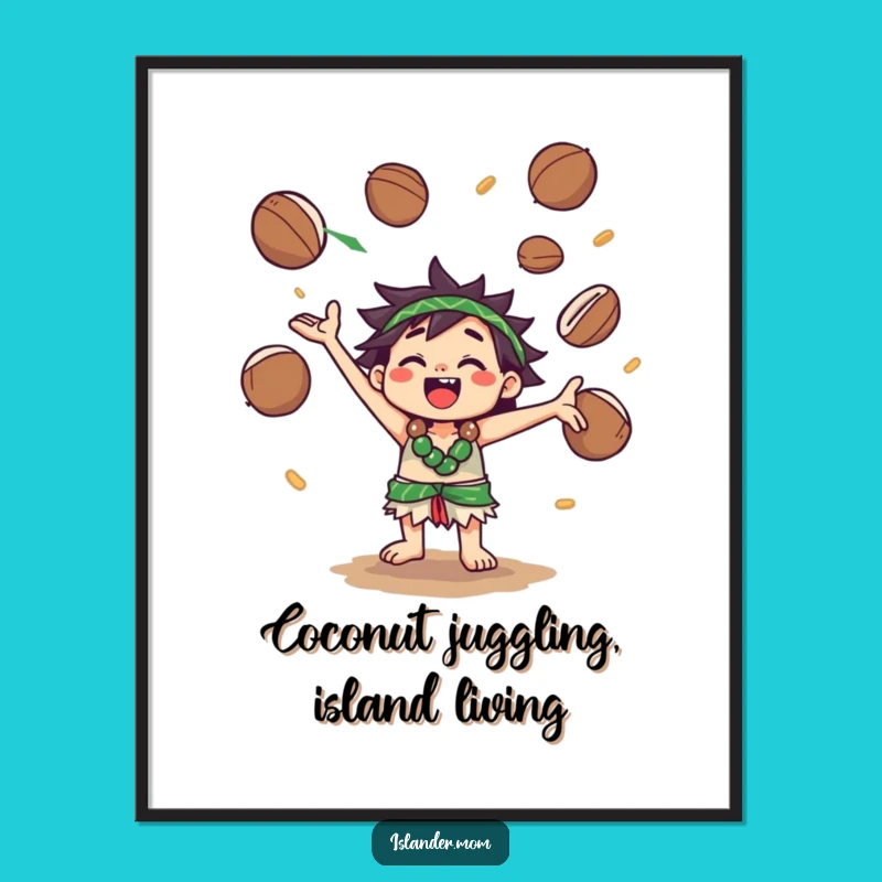 Free Printable Wall Art: Juggling Islander Paradise - Fun Downloadable Art!