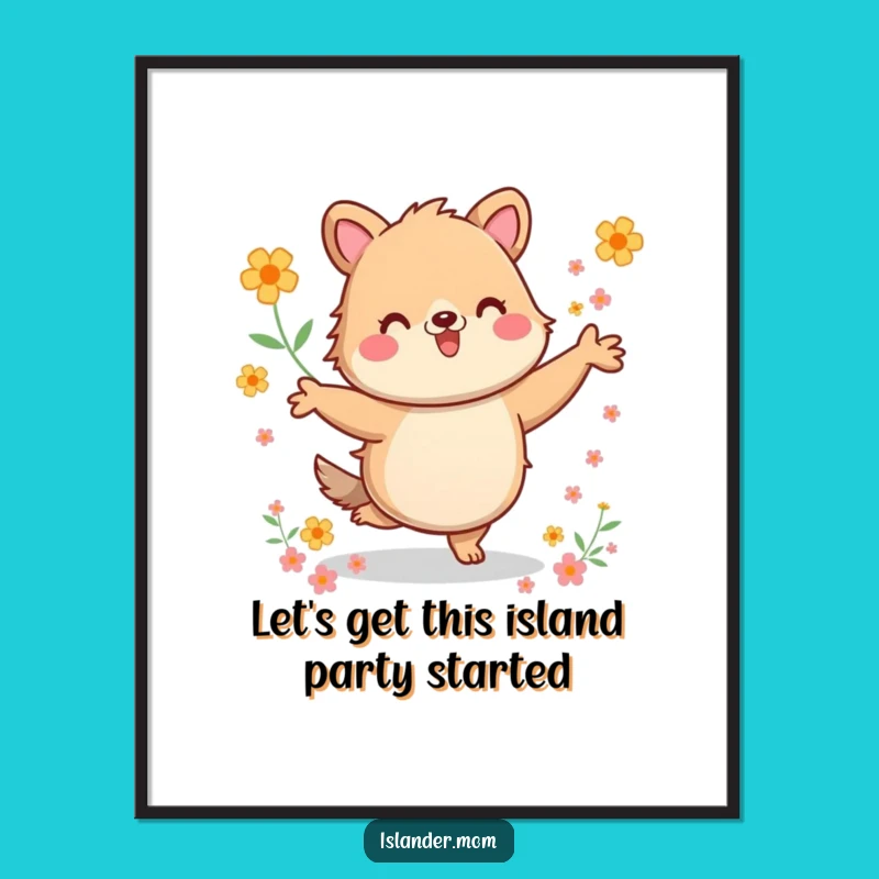 Funny Free Printable Wall Art: Kawaii Islander Energetic Dance Downloadable Decor