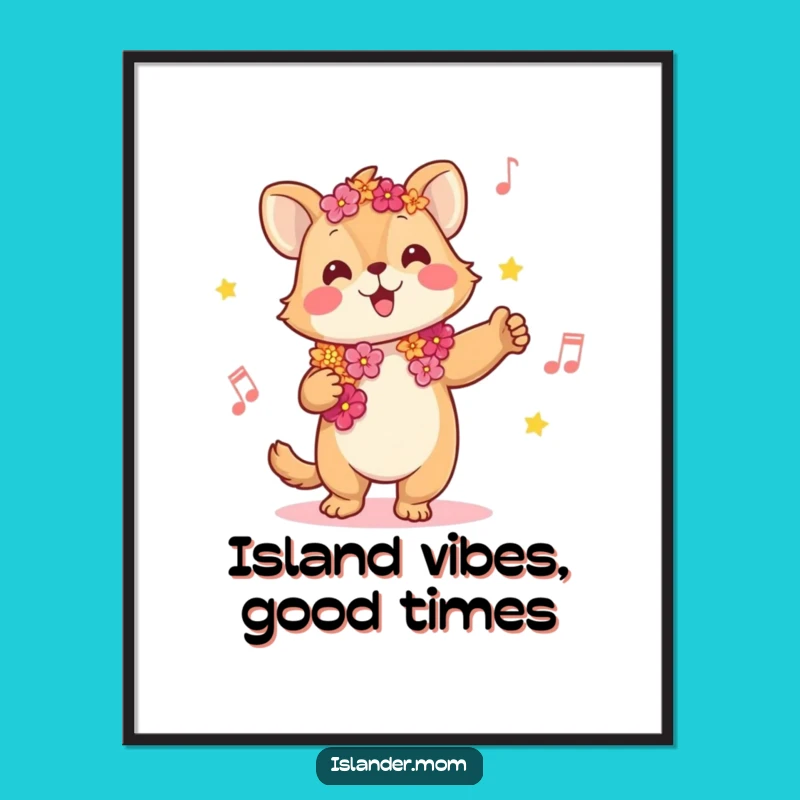 Funny Free Printable Wall Art Kawaii Islander Lei Music Charming Gift