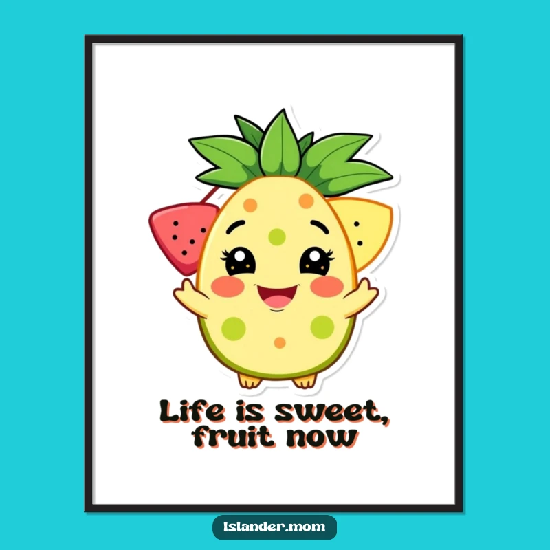 Funny Free Printable Wall Art: Tropical Fruit Welcome, Downloadable Hilarious Decor