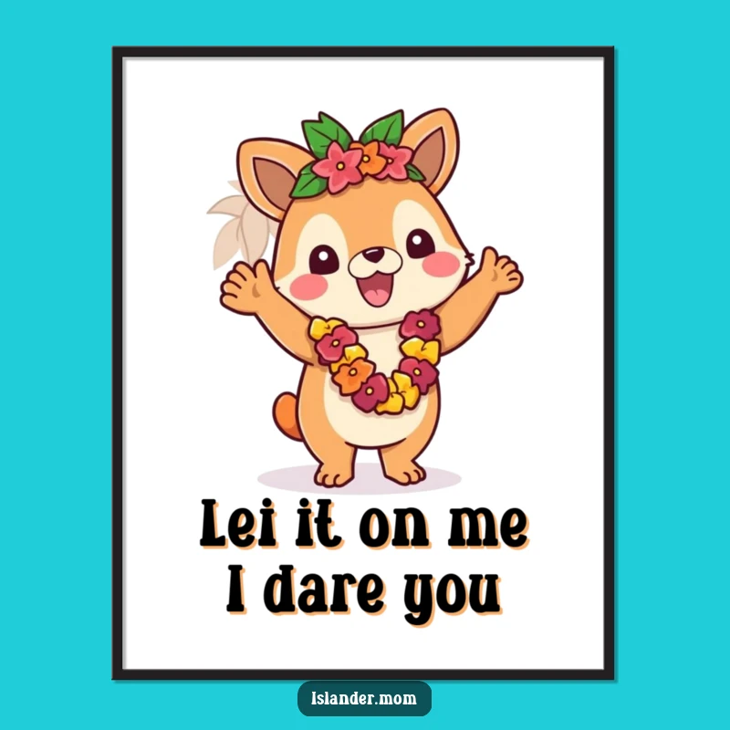 Funny Free Printable Wall Art: Waving Islander Animal - Tropical Downloadable Art!