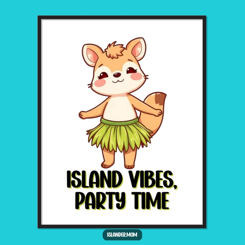 Free Printable Wall Art: Funny Grass Skirt Animal Dancing Decor Downloadable Art