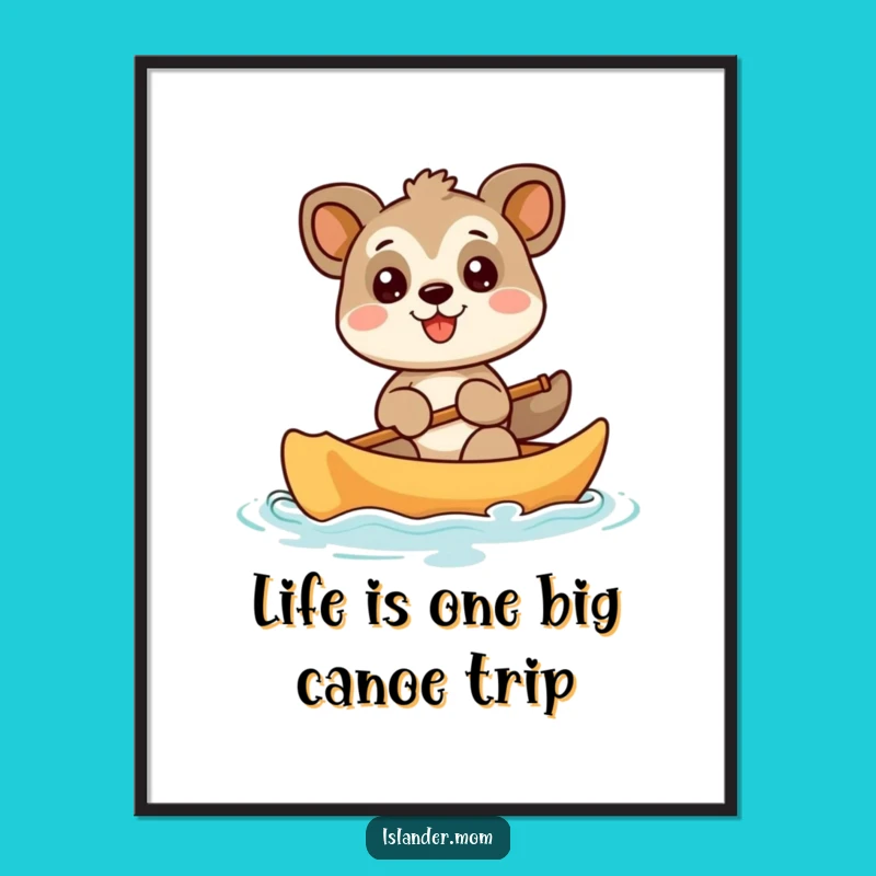 Free Printable Wall Art: Funny Canoe Animal Smiling - Quirky Home Decor Download