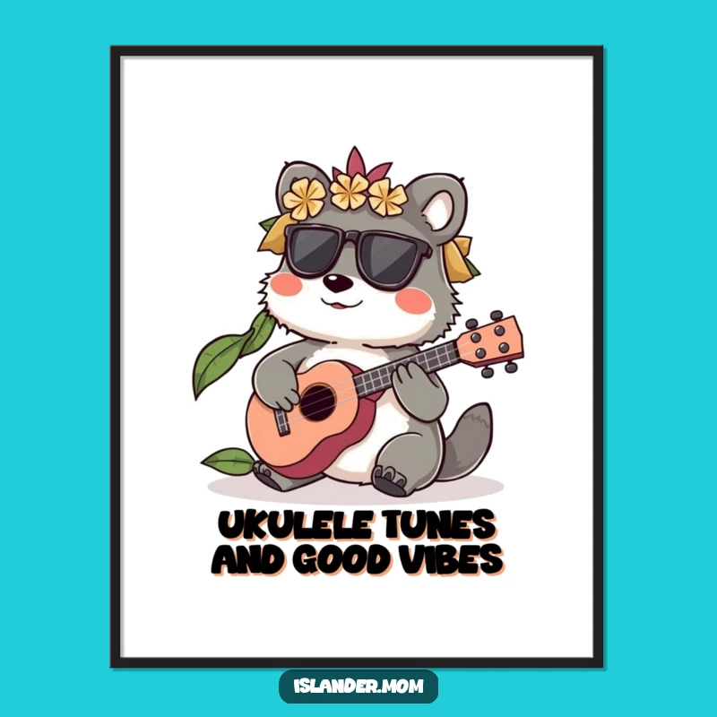 Free Printable Wall Art: Islander Ukulele Player - Tropical Music Download Decor