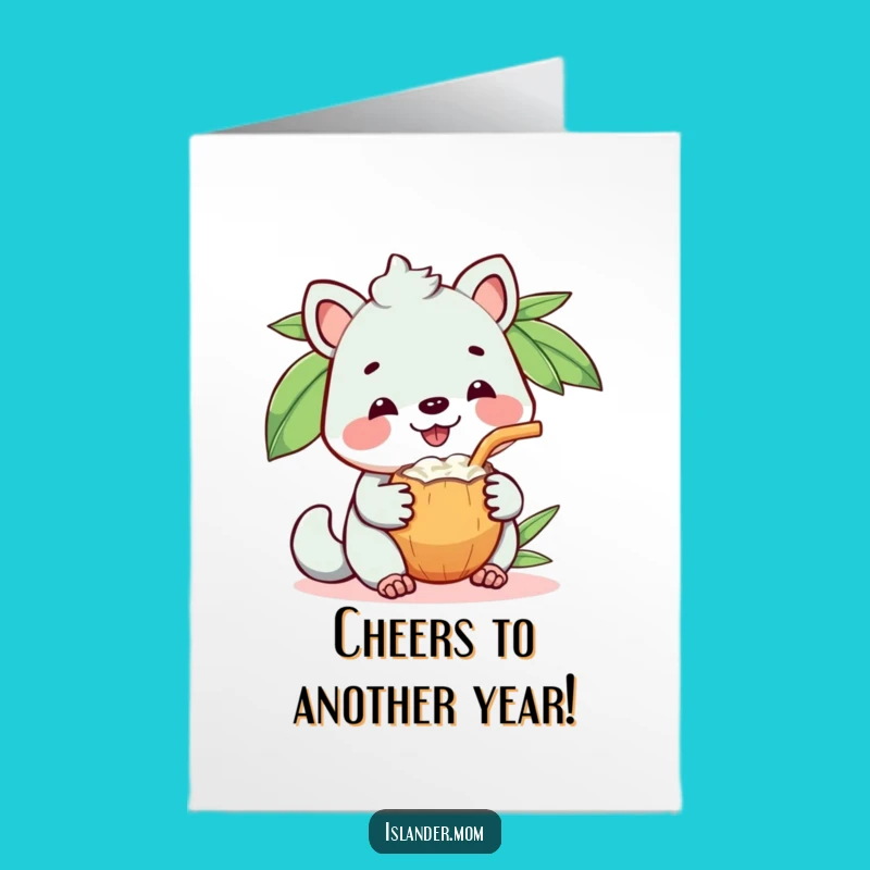 Free Printable Birthday Card: Islander Coconut Cheers Funny Downloadable Gift