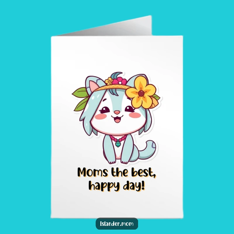 Free Printable Bday Card: Cheerful Islander Mom Tropical Vibes Downloadable