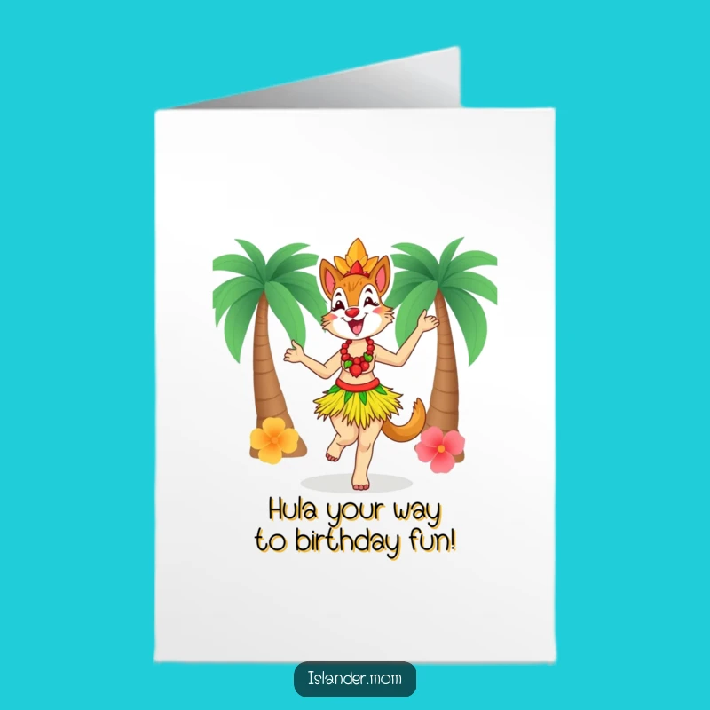 Free Printable Birthday Card: Joyful Islander Mom Dance Greeting